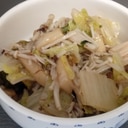 うどんの残り汁で作った白菜とエノキのオカズ